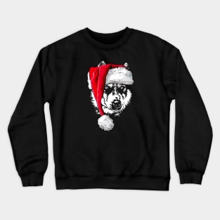 Funny Siberian Husky Santa Christmas dog mom gift Crewneck Sweatshirt